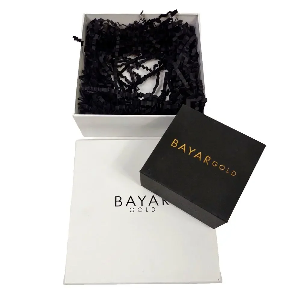 Empty Jewelry Gift Boxes Authentic Nested Boxes BAYAR Gold Inner Outer Set 6x6x2